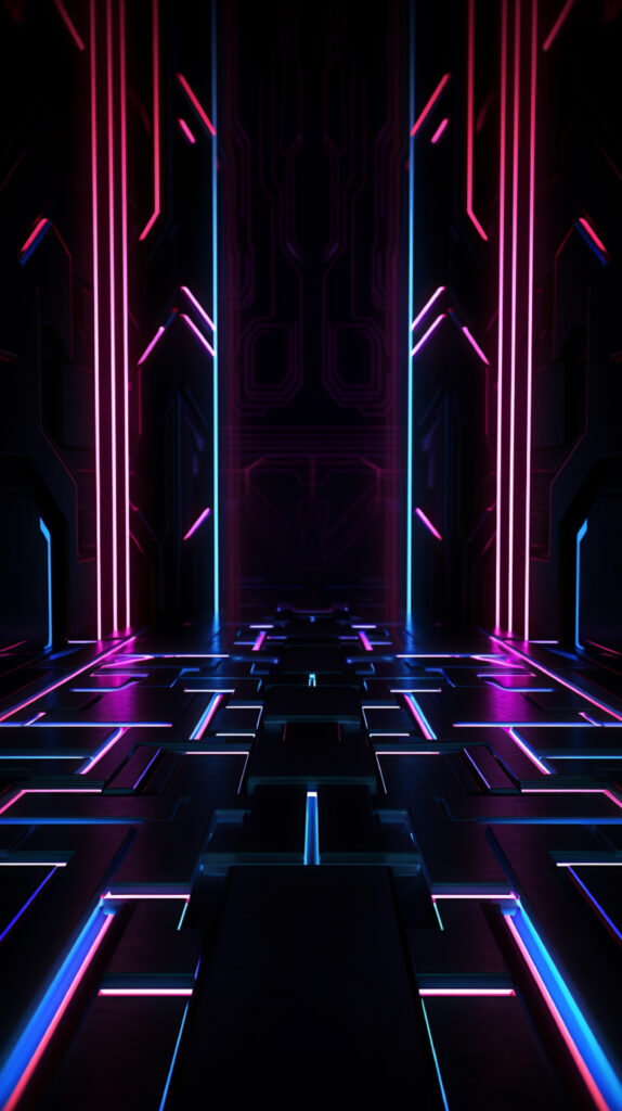 close-up-futuristic-room-with-neon-lights-generative-ai