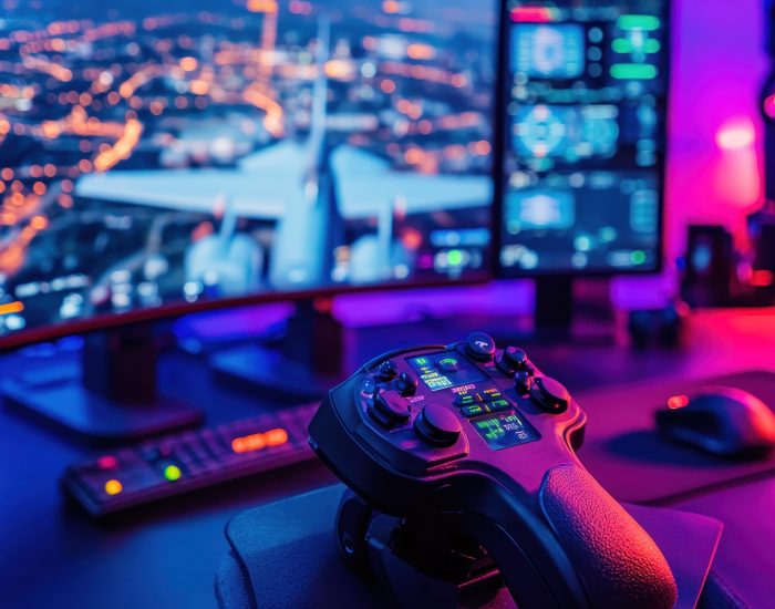 joystick-flight-simulator-gaming-enthusiasts-desk